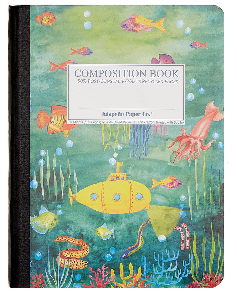 Notebook with a watercolor undersea theme