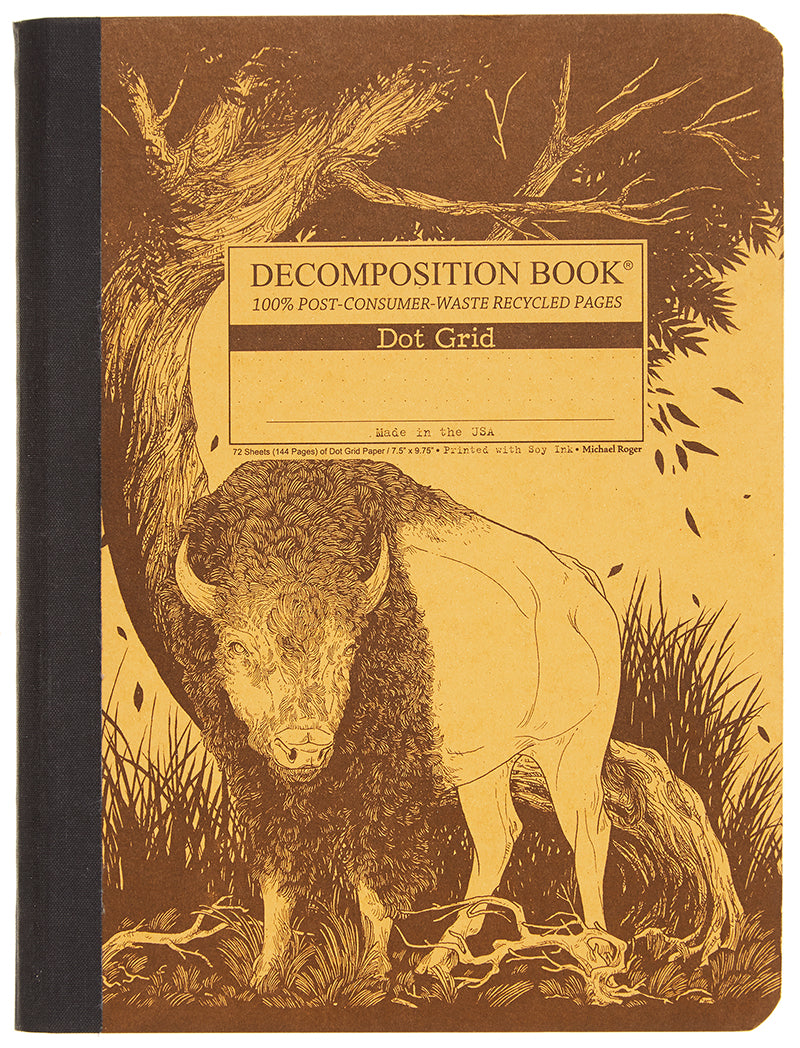 Composiiton notebook with a printed bison 