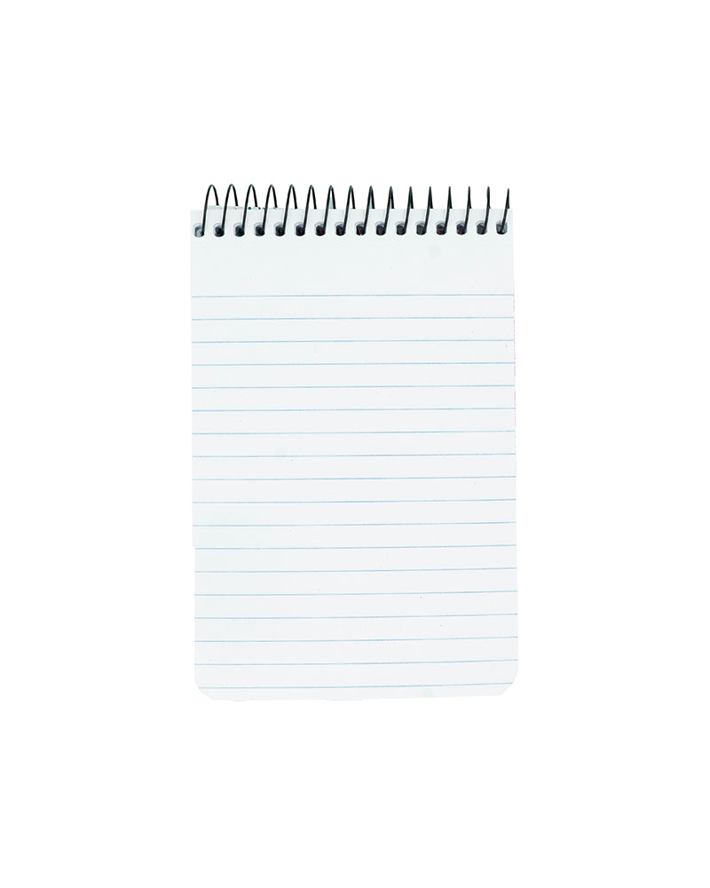 Small notebook with lined pages on a white background