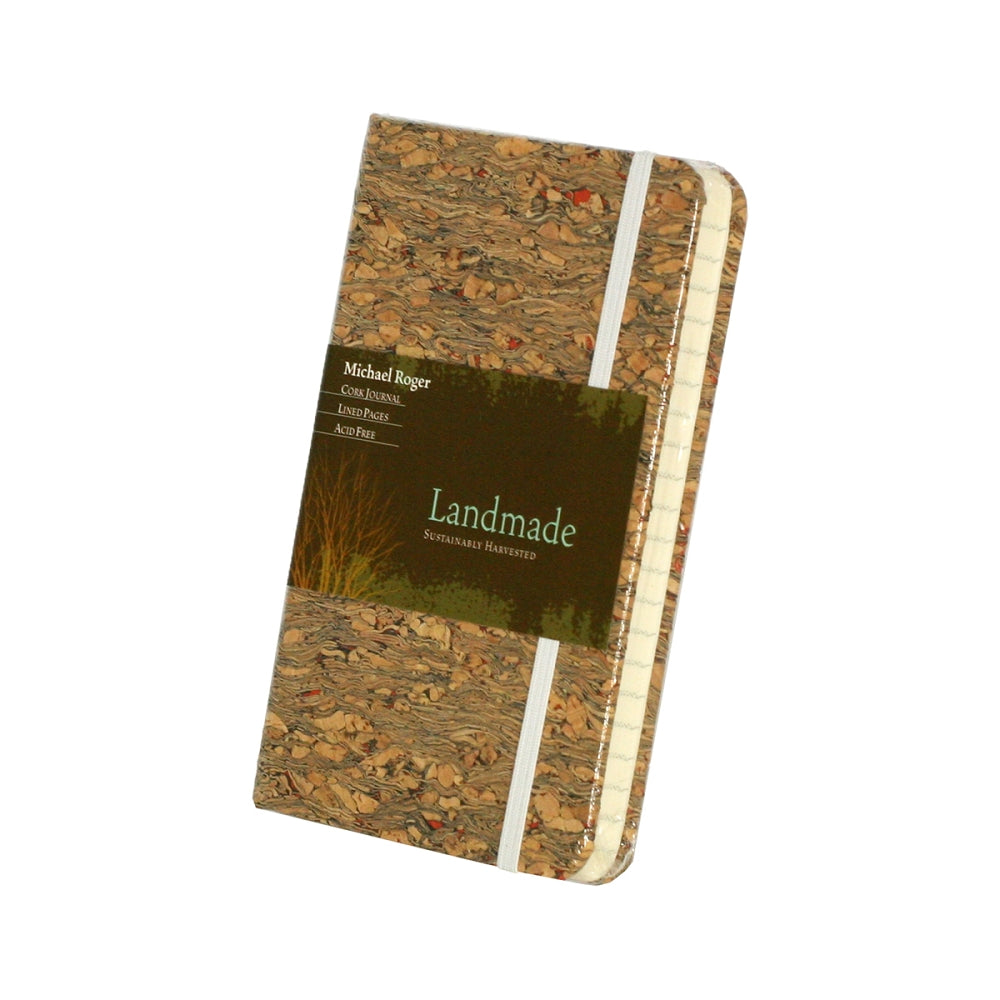 Cork-wrapped journal cover, small size, lined pages