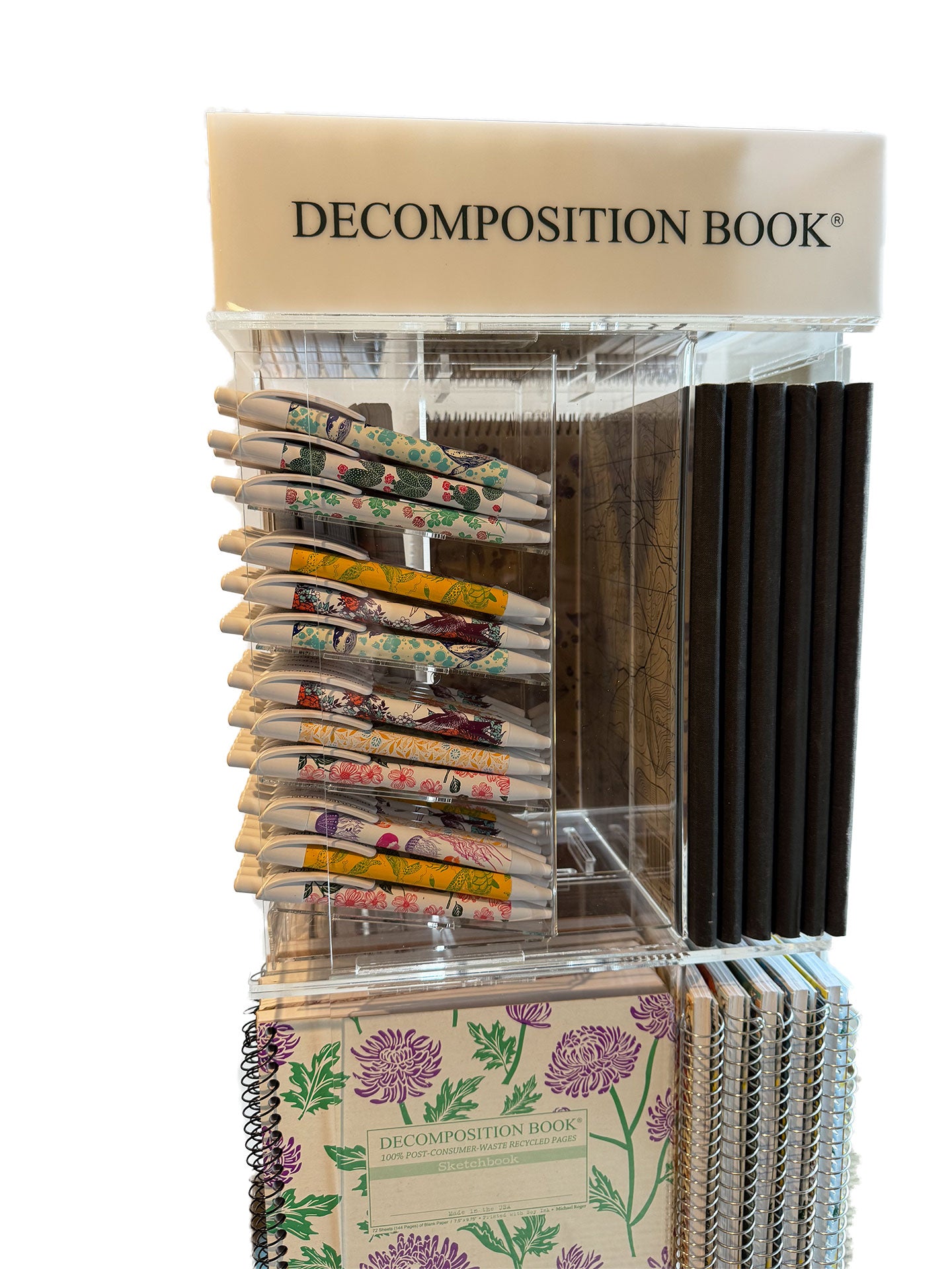 pen shelf insert for decomposition display