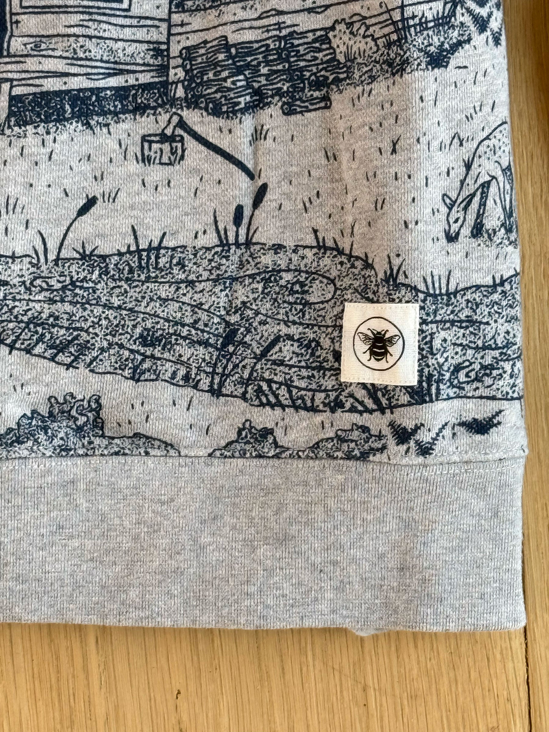 detail image of redwood creek sweatshirt branding and print