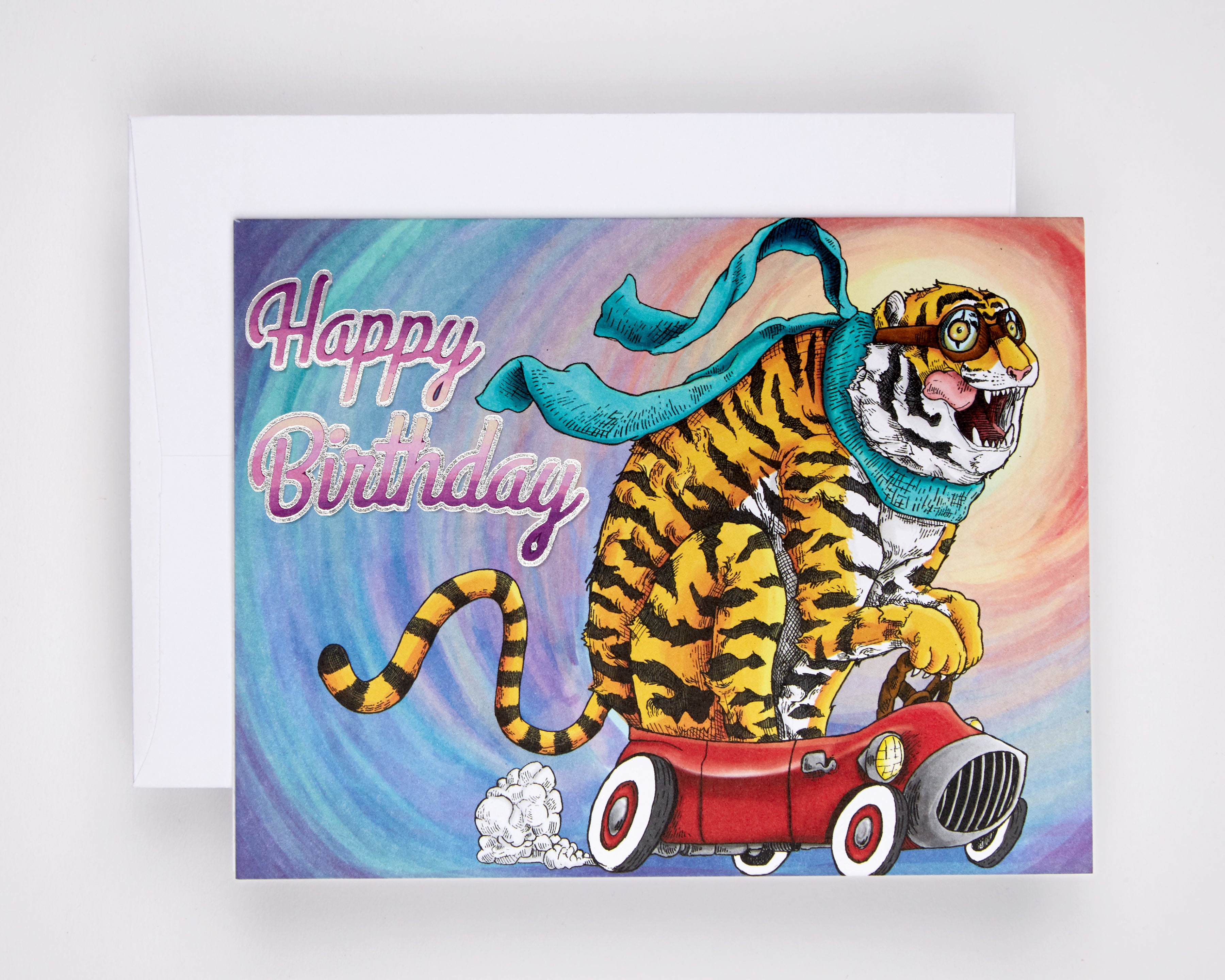 Greeting card: Birthday | Tiger Car